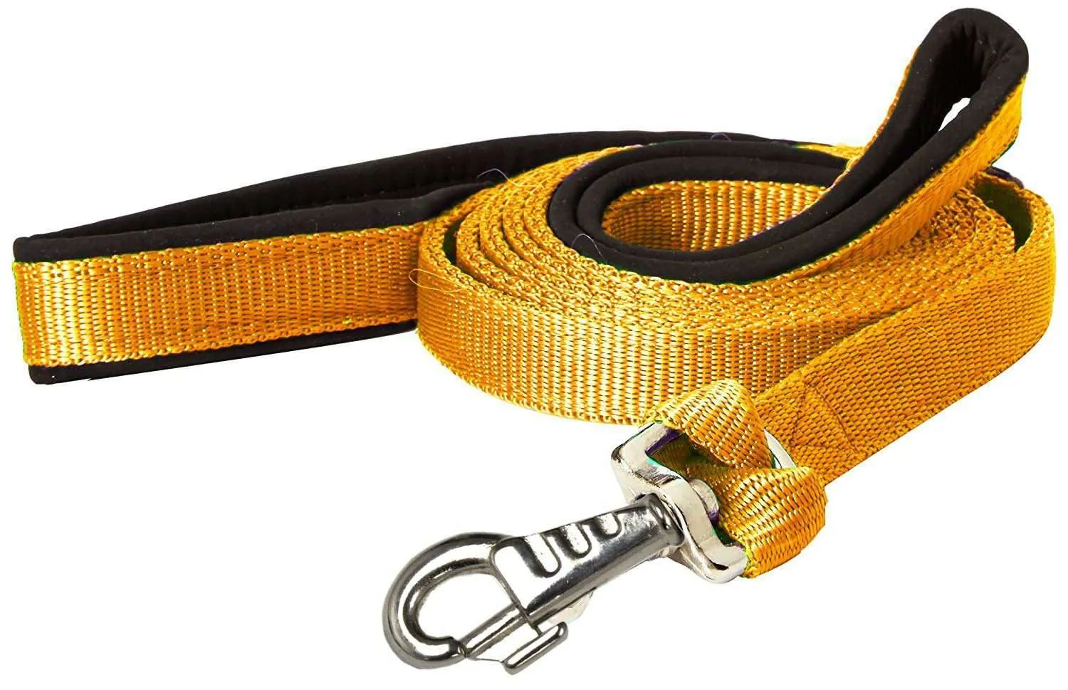 BARGAIN BIN Nylon Padded Double Handle Dog Leash Warranted Replaceable Snap 1" X 6'