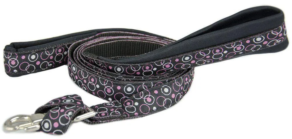 BARGAIN BIN Padded Double Handle Overlay Dog Leash Warranted Snap 1" X 4' Fun Designs