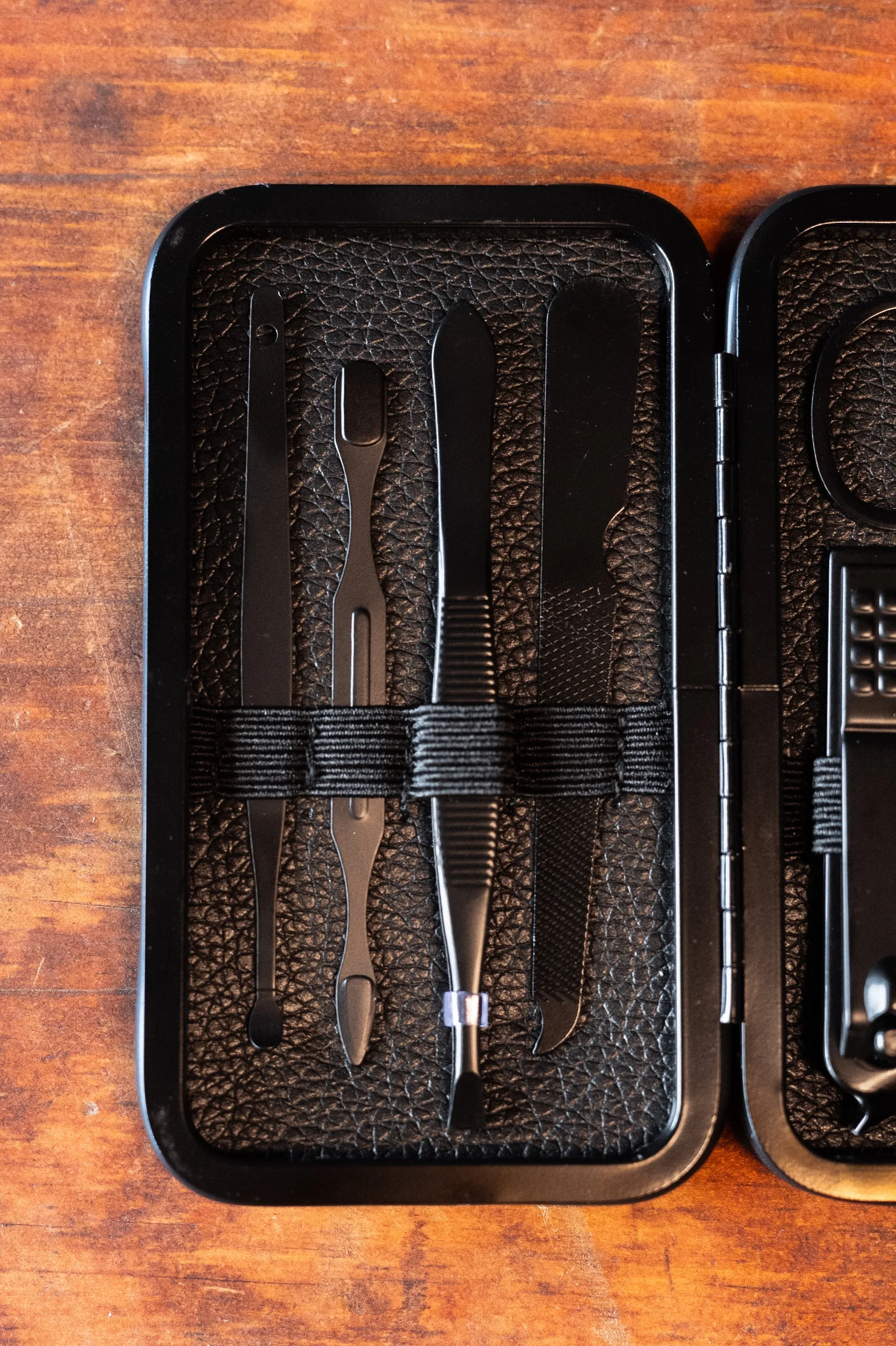 Black Manicure Set & Case