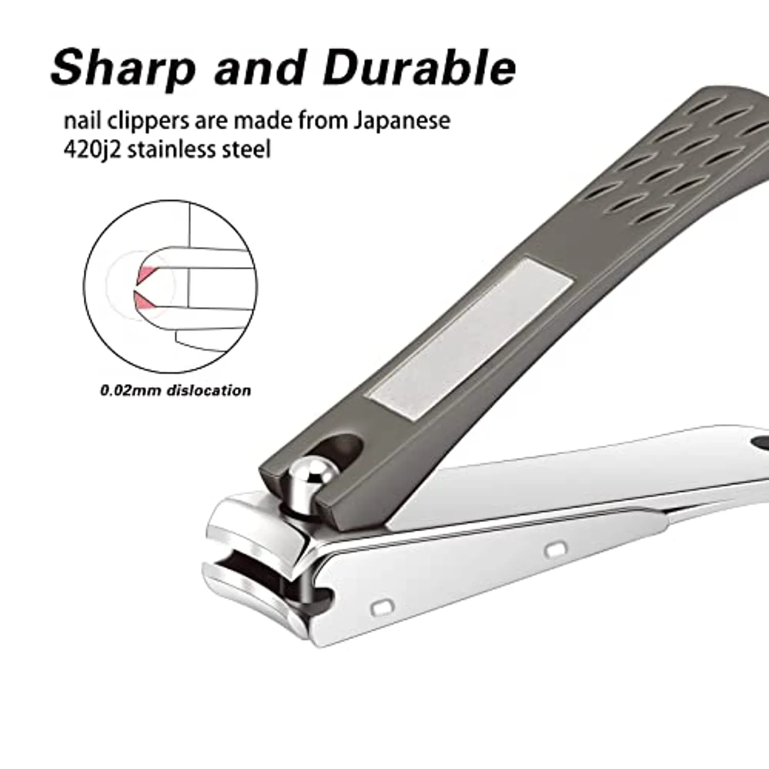 CGBE Nail Clippers Set, Ultra Sharp Fingernail and Toenail Clipper, Stainless Steel 4 pcs Nail Clippers Kit with Catcher for Men and Women