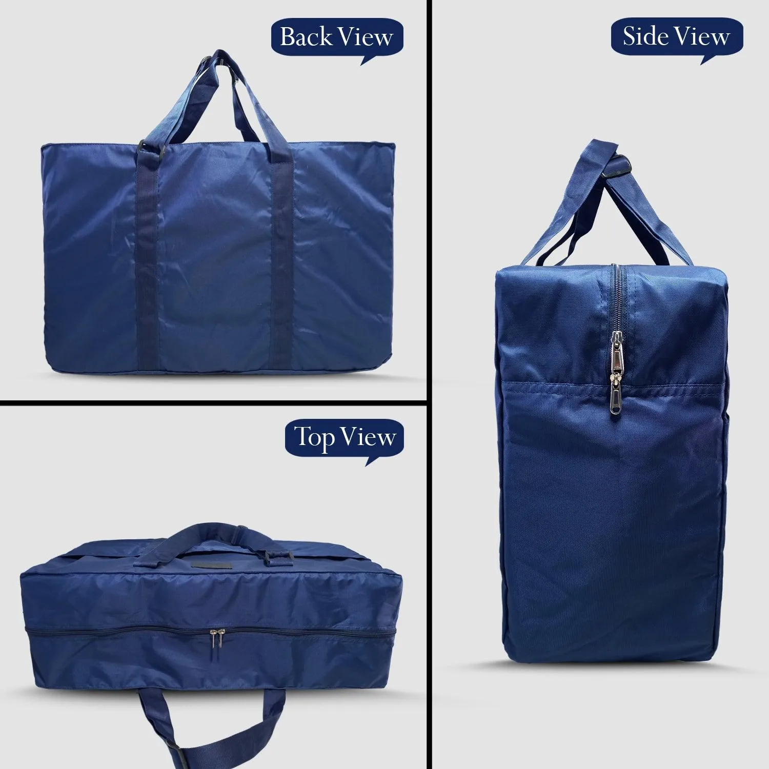Deeya Ballistic Nylon Large Size Unisex Foldable Travel Duffle Bag with Small Cover Bag (Blue)