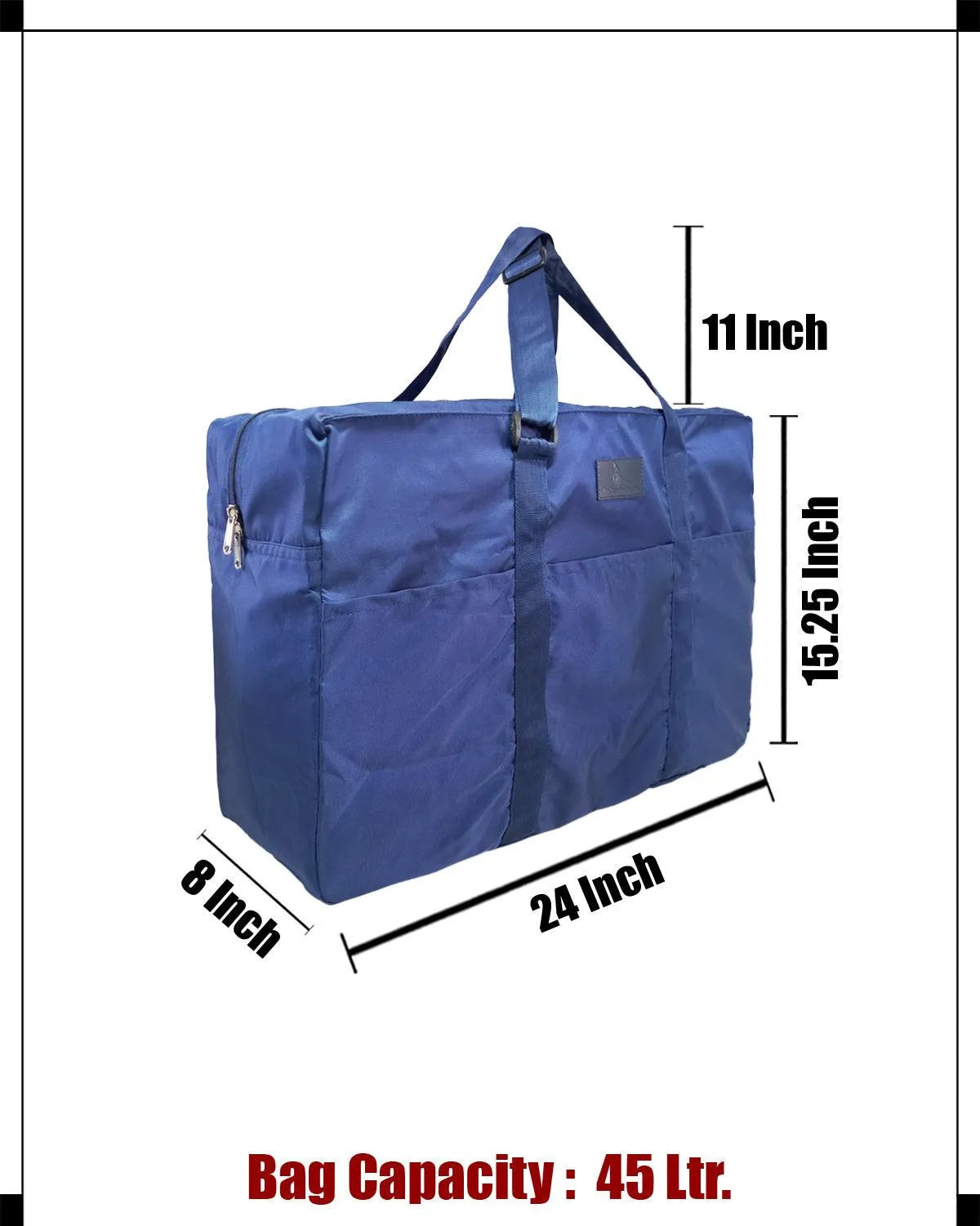 Deeya Ballistic Nylon Large Size Unisex Foldable Travel Duffle Bag with Small Cover Bag (Blue)