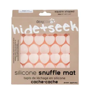 Dexypaws Square Hide and Seek Silicone Snuffle Mat, Blush Pink Cat & Dog