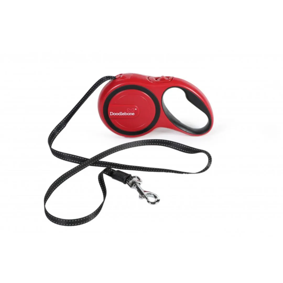 Doodlebone Retractable Dog Lead Red