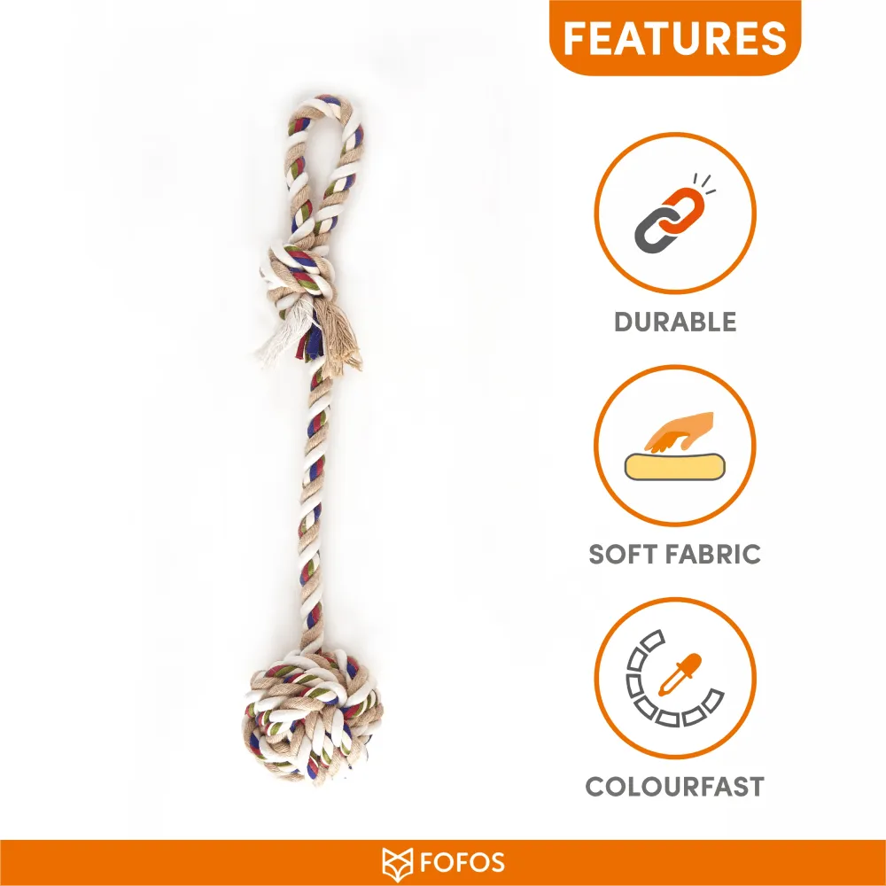 Fofos Flossy Rope Toy with Ball for Dogs