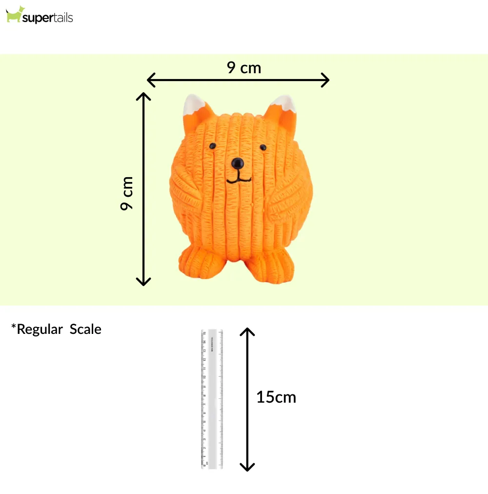 Fofos Latex Fox Ball Squeaky Toy for Dogs (Orange)