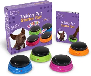 Hunger for Words Talking Buttons Starter Set - Recordable Buttons to Teach Your Dog to Communicate, Dog Training Games