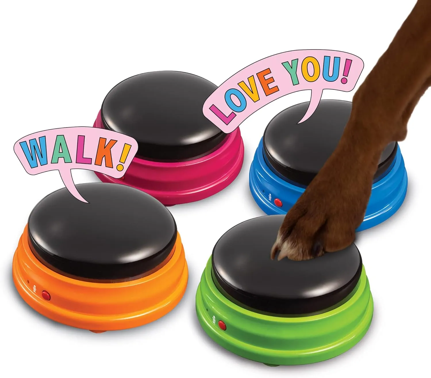 Hunger for Words Talking Buttons Starter Set - Recordable Buttons to Teach Your Dog to Communicate, Dog Training Games