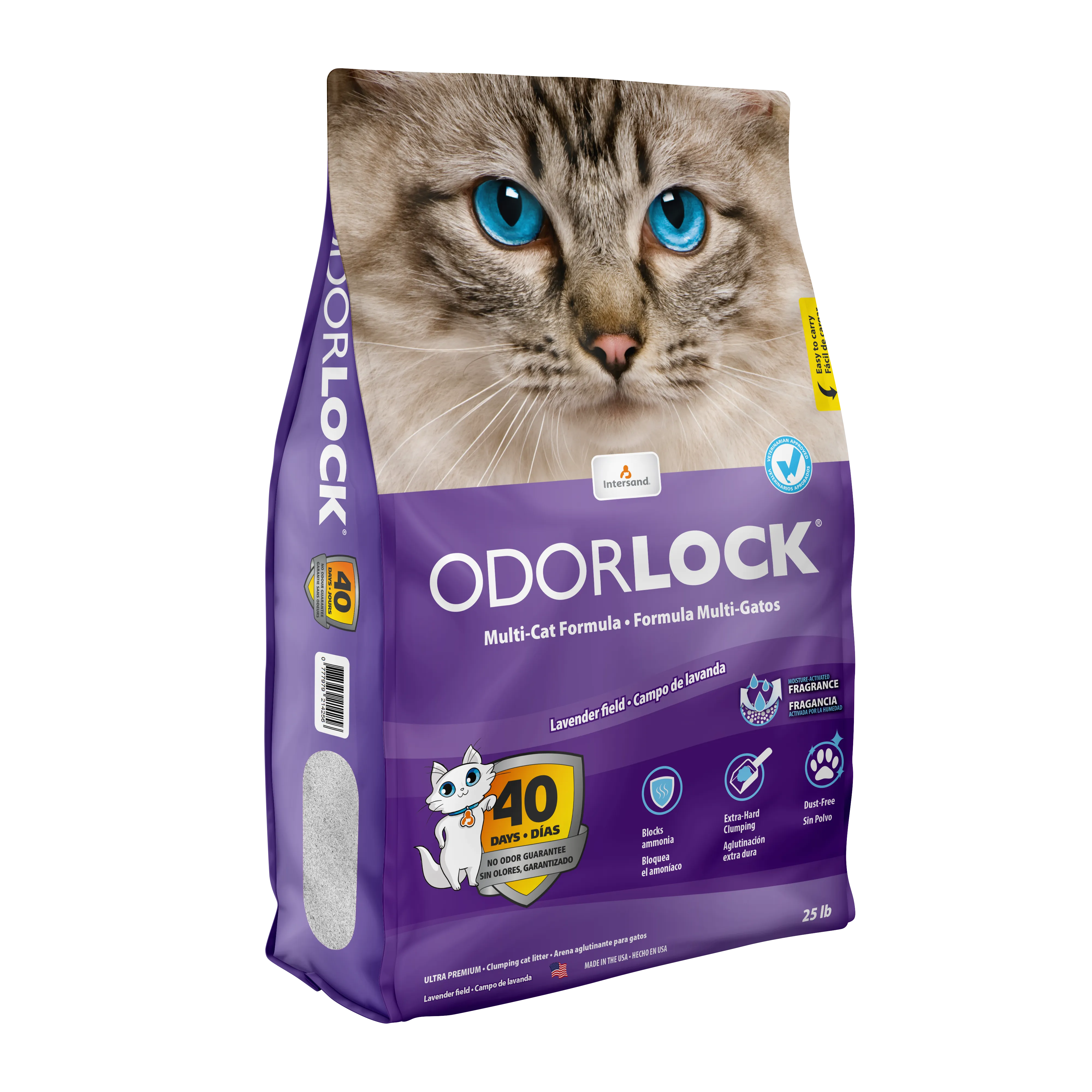 Intersand OdorLock Ultra Premium Lavender Scented Multicat Cat Litter Formula
