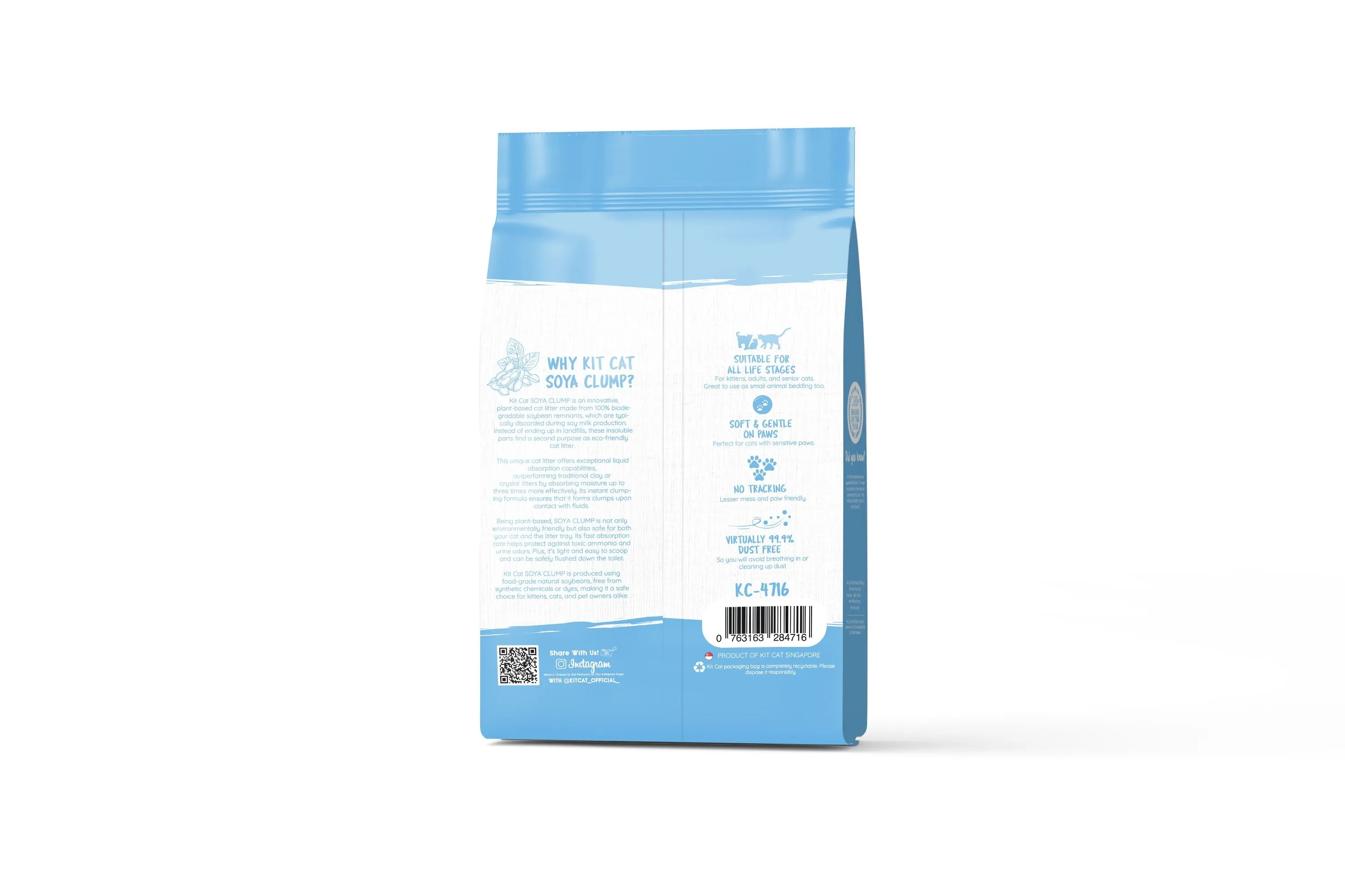 Kit Cat Soya Clump Cat Litter - Baby Powder (7L)