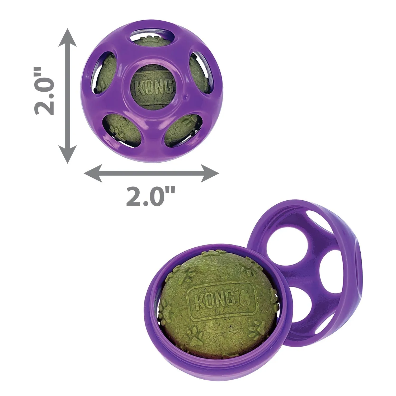 KONG Moon Ball w/Paw Ball Catnip, Purple
