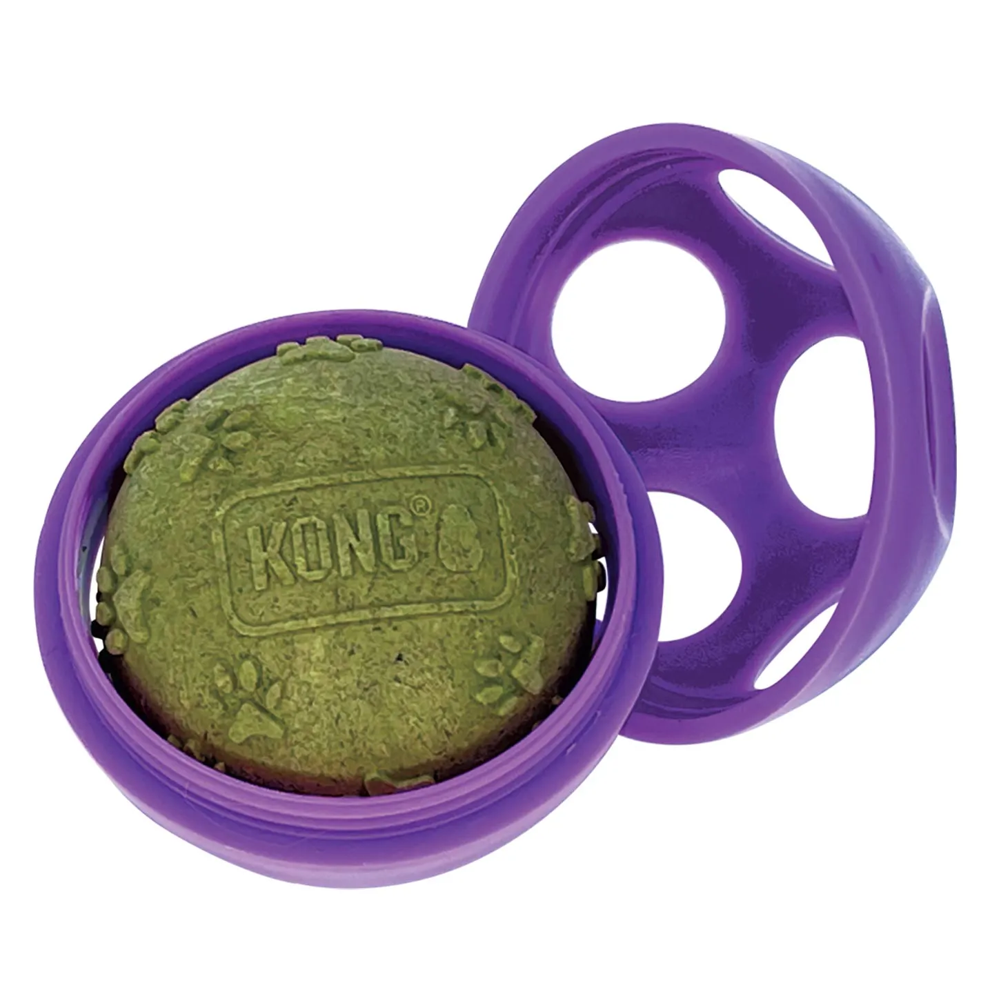 KONG Moon Ball w/Paw Ball Catnip, Purple