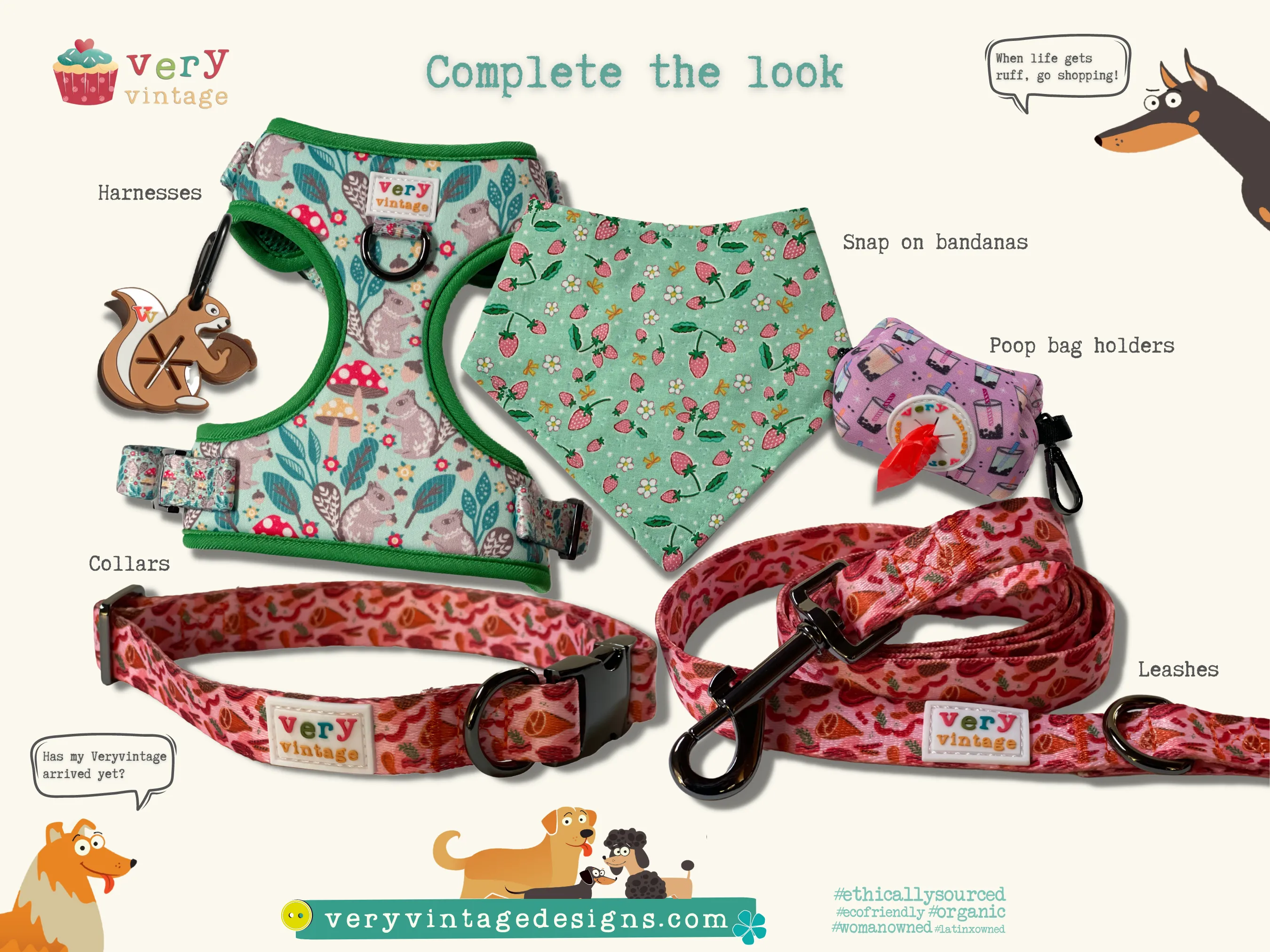 Moo - Matching Canvas Dog Bow Tie