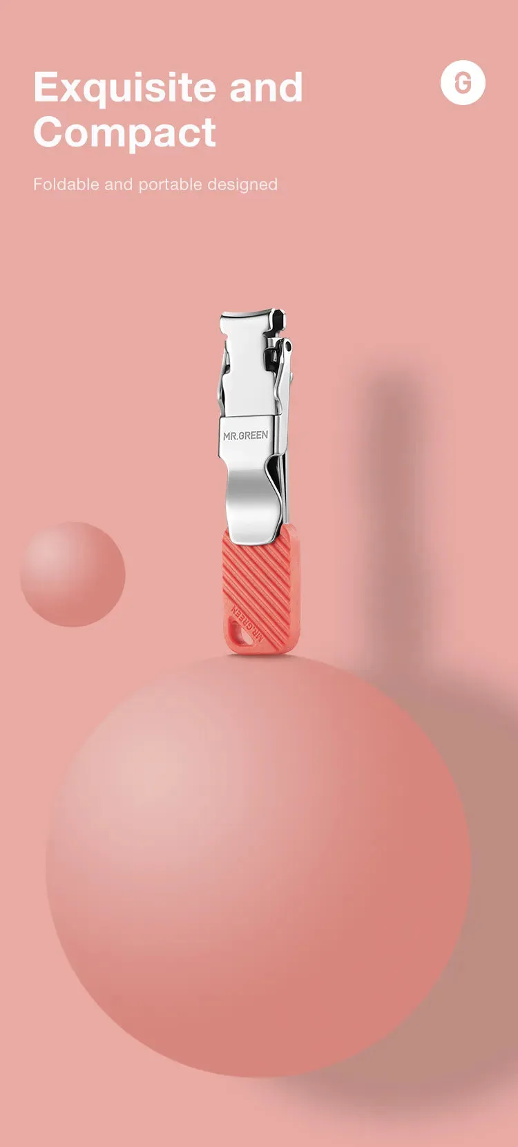MR.GREEN Compact Foldable Key Chain Medical-Grade Nail Clippers