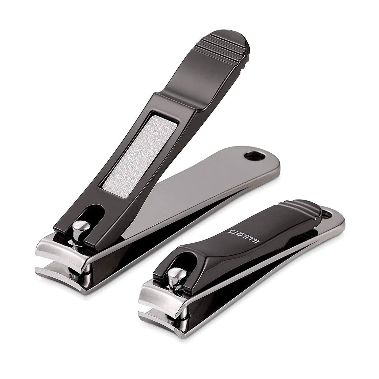 Nail Clippers Set Build-in Nail File, Durable Sharp Fingernail & Toenail Clippers with Tin Case, Gray