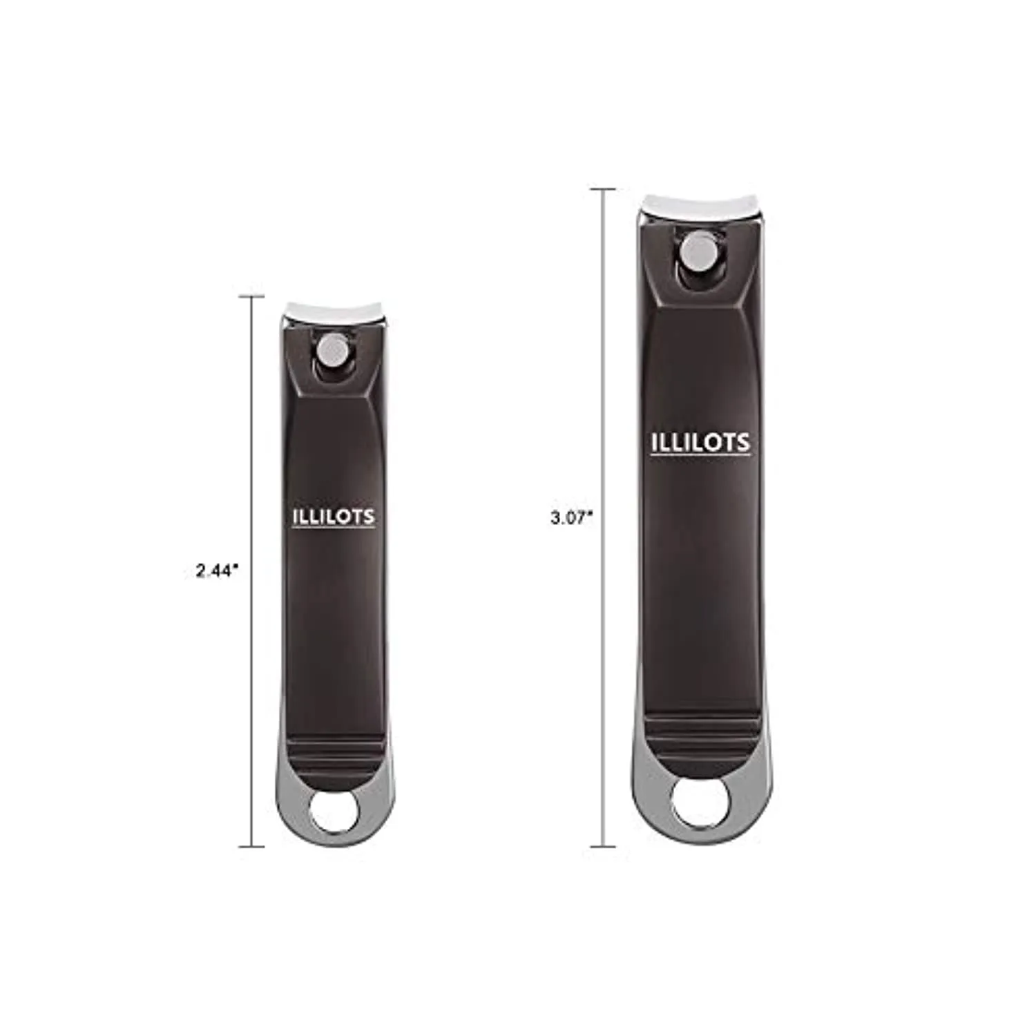 Nail Clippers Set Build-in Nail File, Durable Sharp Fingernail & Toenail Clippers with Tin Case, Gray