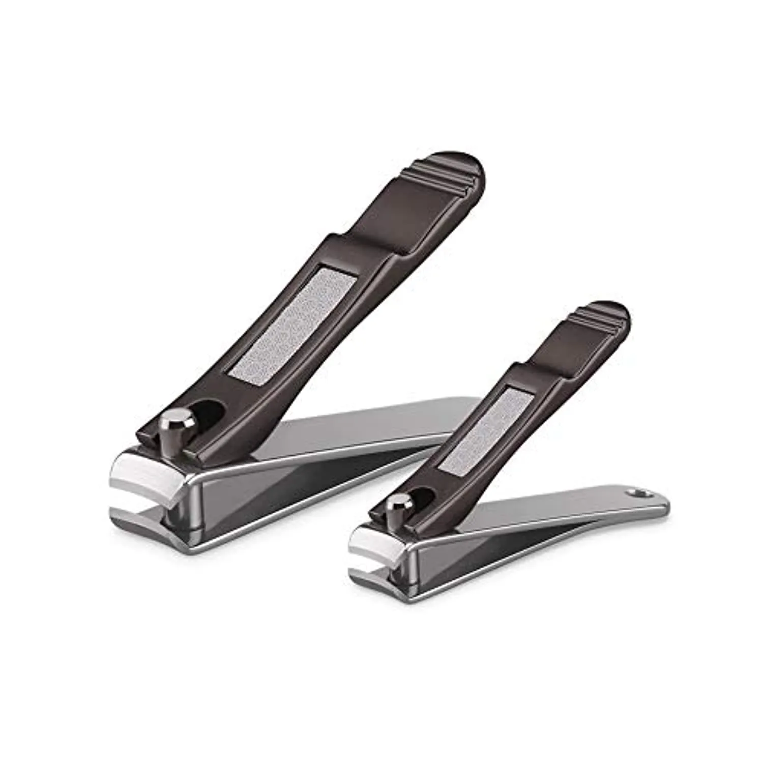 Nail Clippers Set Build-in Nail File, Durable Sharp Fingernail & Toenail Clippers with Tin Case, Gray