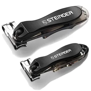 Nail Clippers Toenail Clipper Set STEINDER Easy Grip 360 Rotary fingernail Clippers (Fingernail Clippers   Toenail Clippers) for Thick Toe Nail Clippers Set Toe Nail Clippers for Men & Seniors