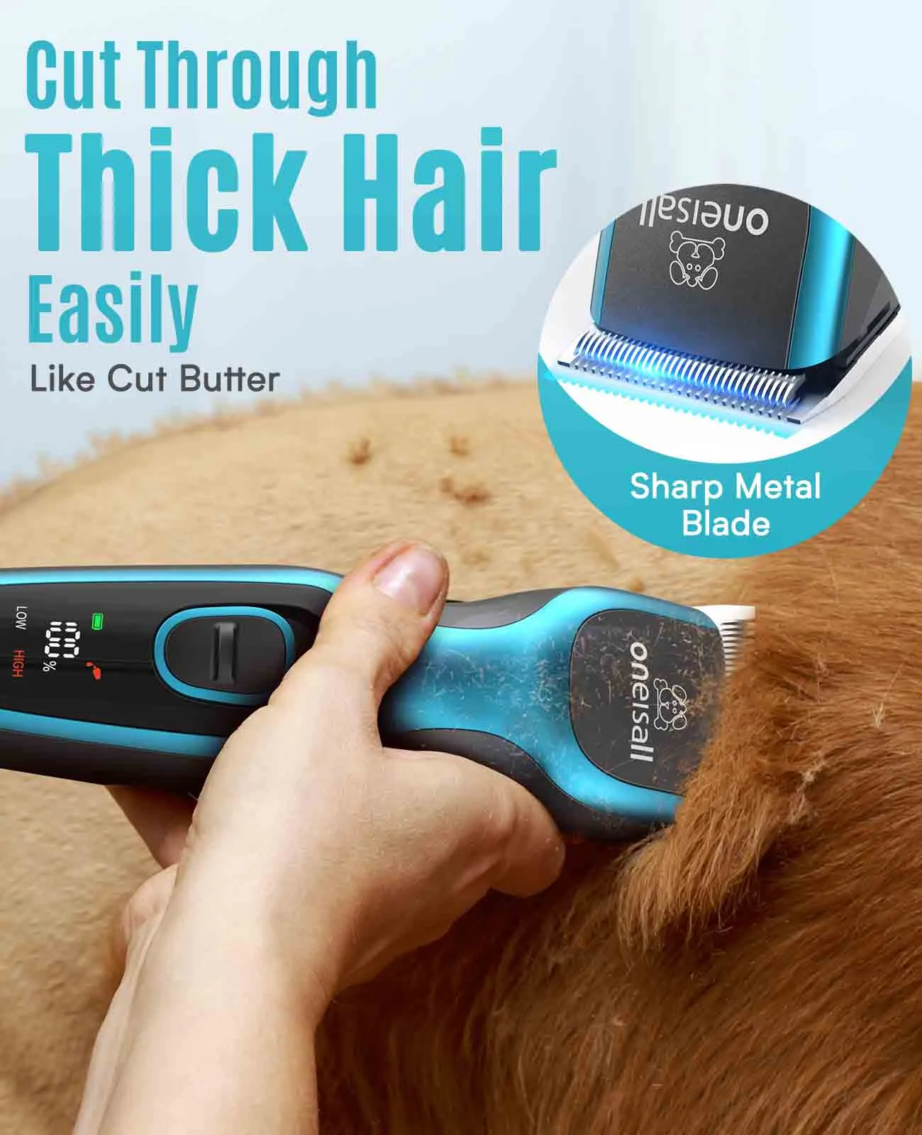 Oneisall DTJ001 Dog Hair Trimmer for Thick Coat