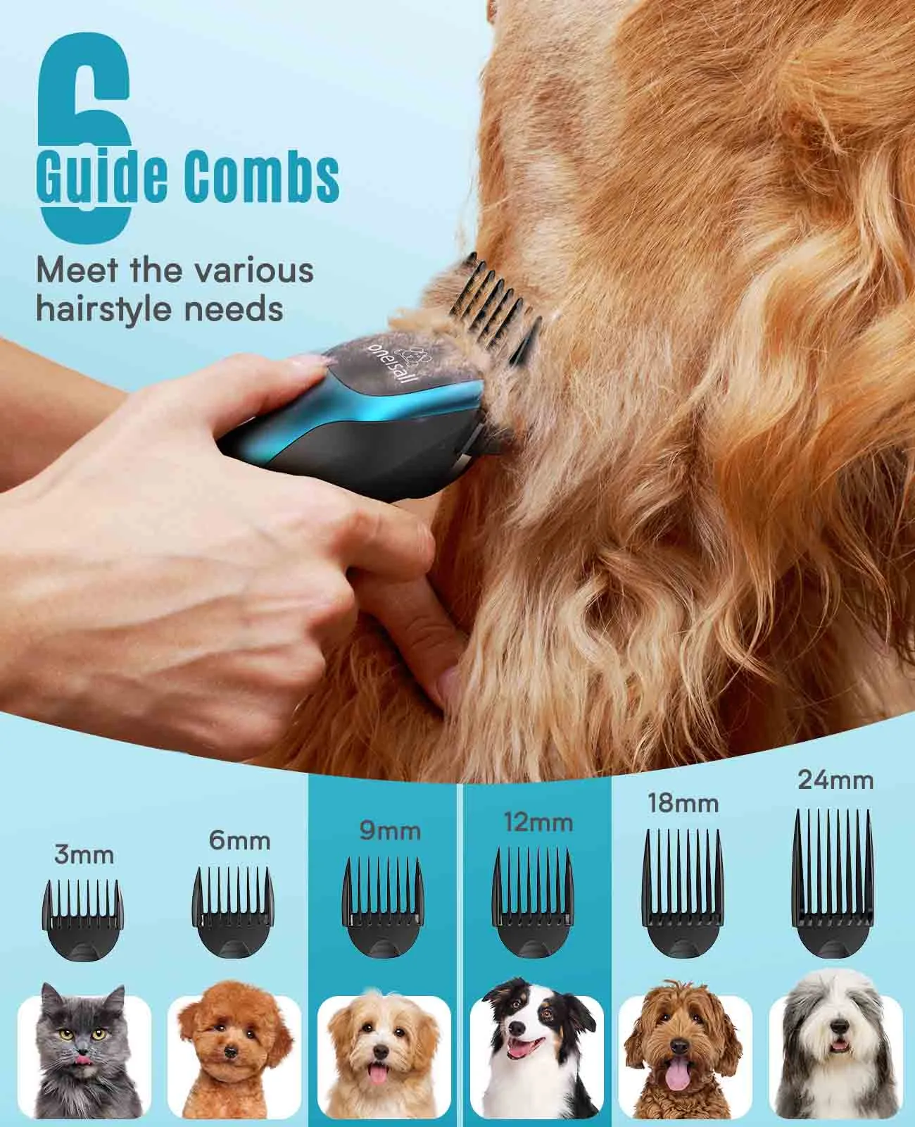 Oneisall DTJ001 Dog Hair Trimmer for Thick Coat