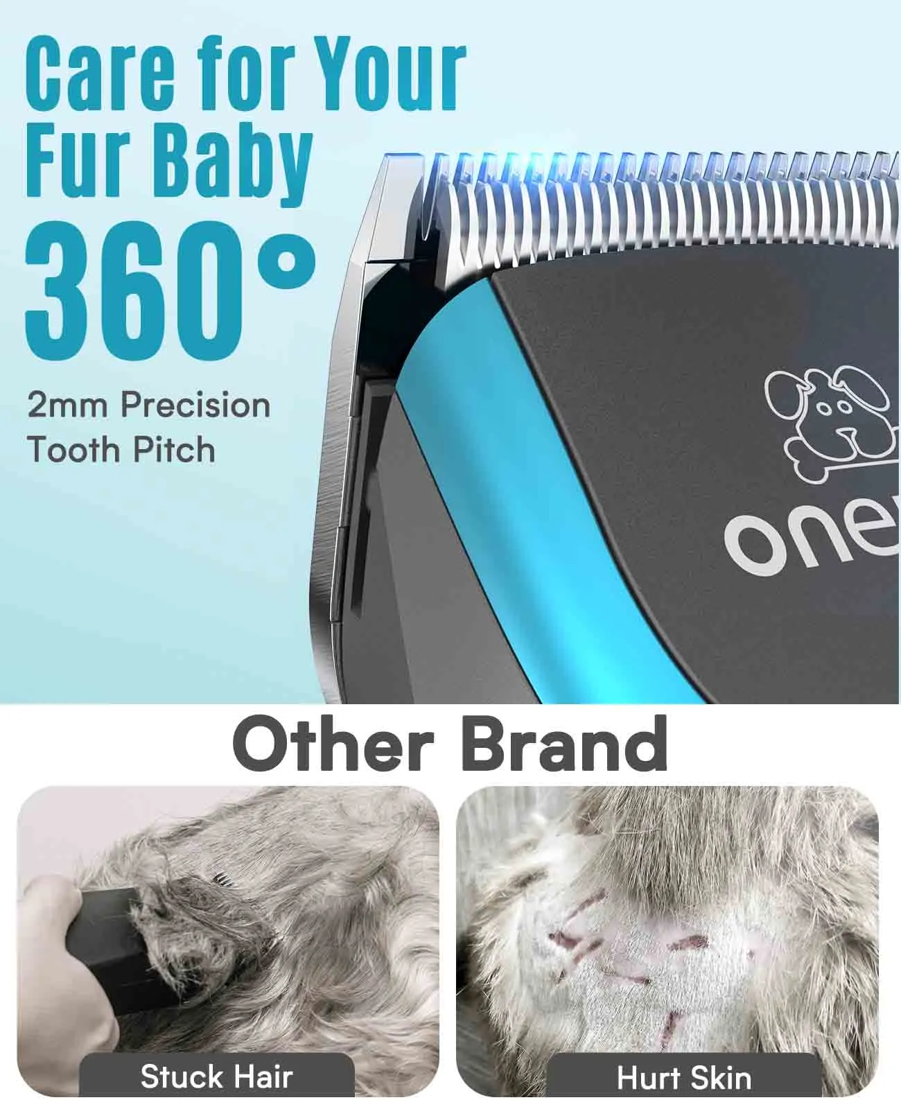 Oneisall DTJ001 Dog Hair Trimmer for Thick Coat