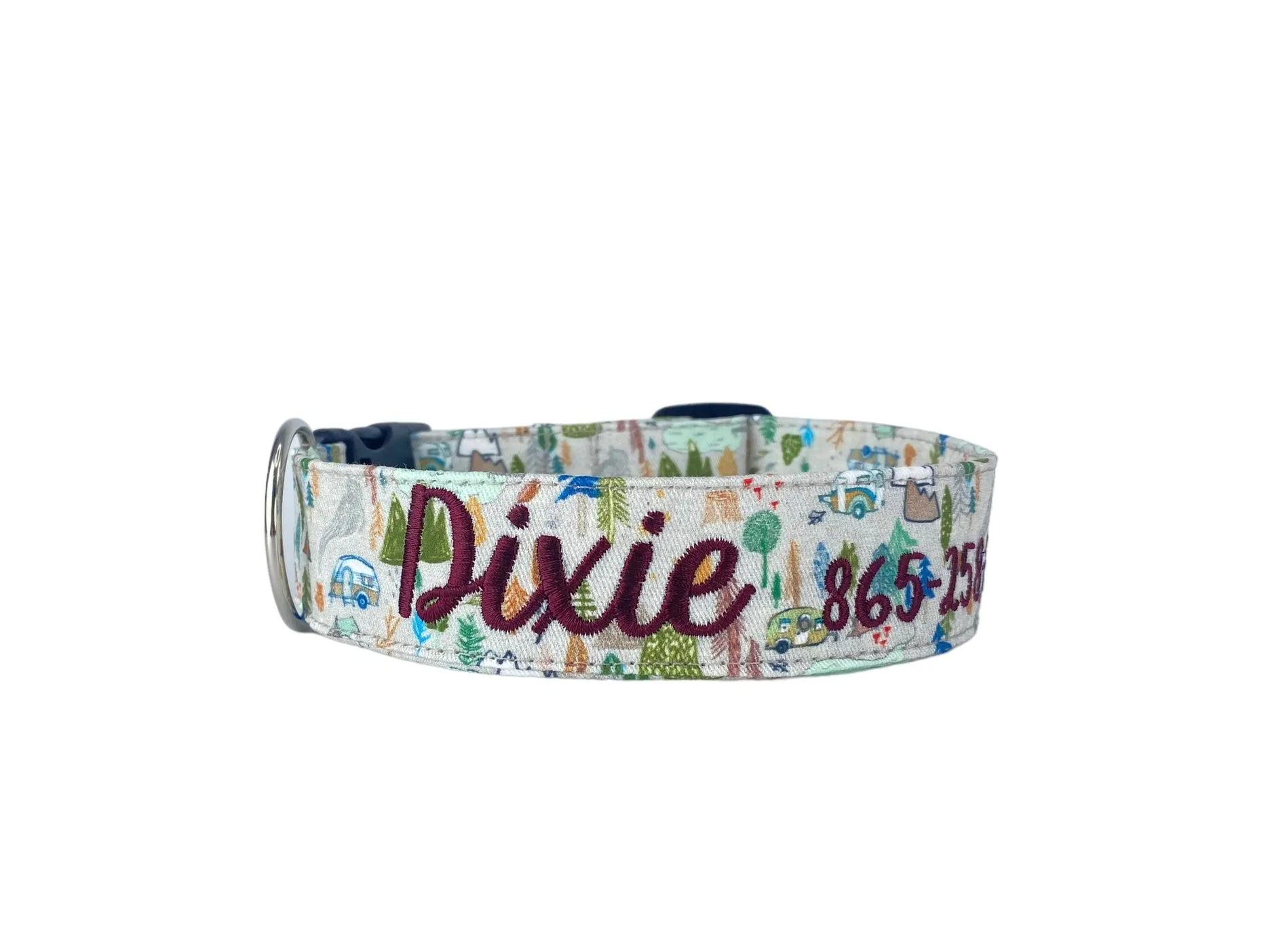 Personalized Dog Collar | Let's Go Camping Dog Collar | Duke & Fox