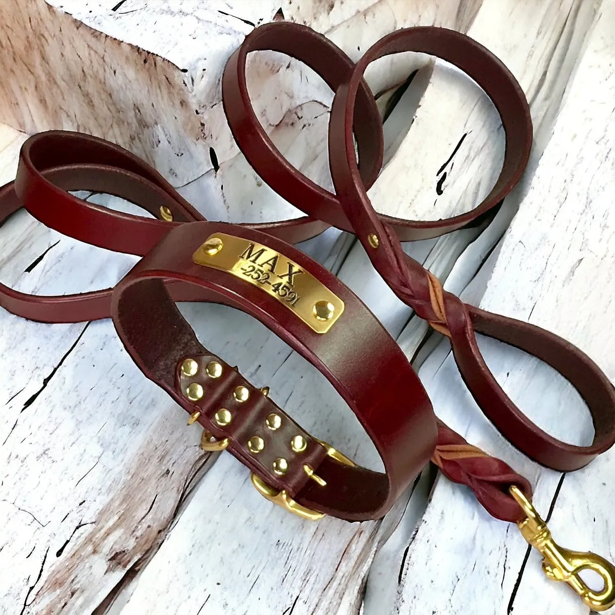 Personalized Dog Collar with Nameplate 1.25" Wide