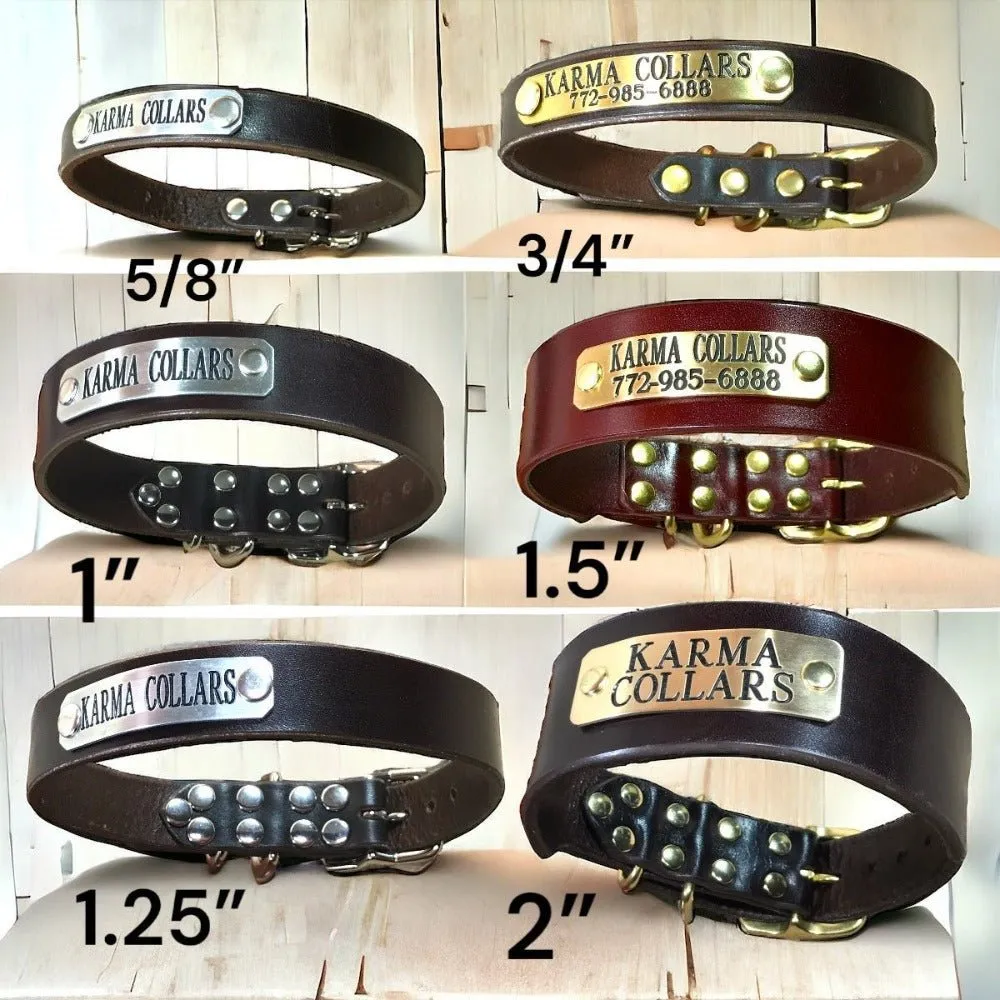 Personalized Dog Collar with Nameplate 1.25" Wide