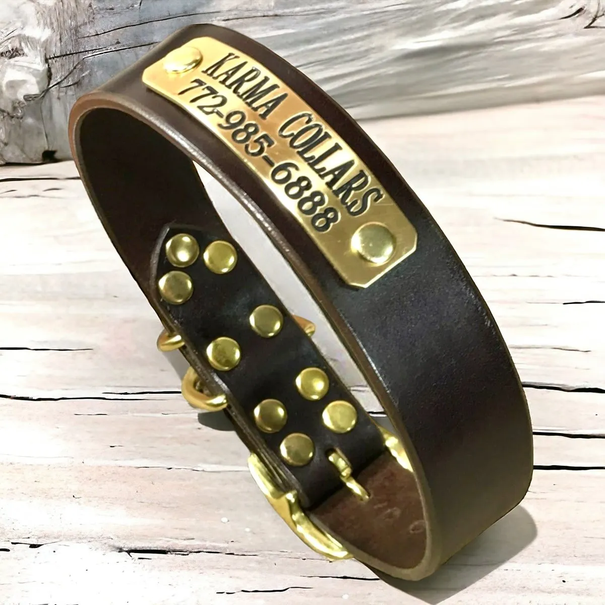 Personalized Dog Collar with Nameplate 1.25" Wide
