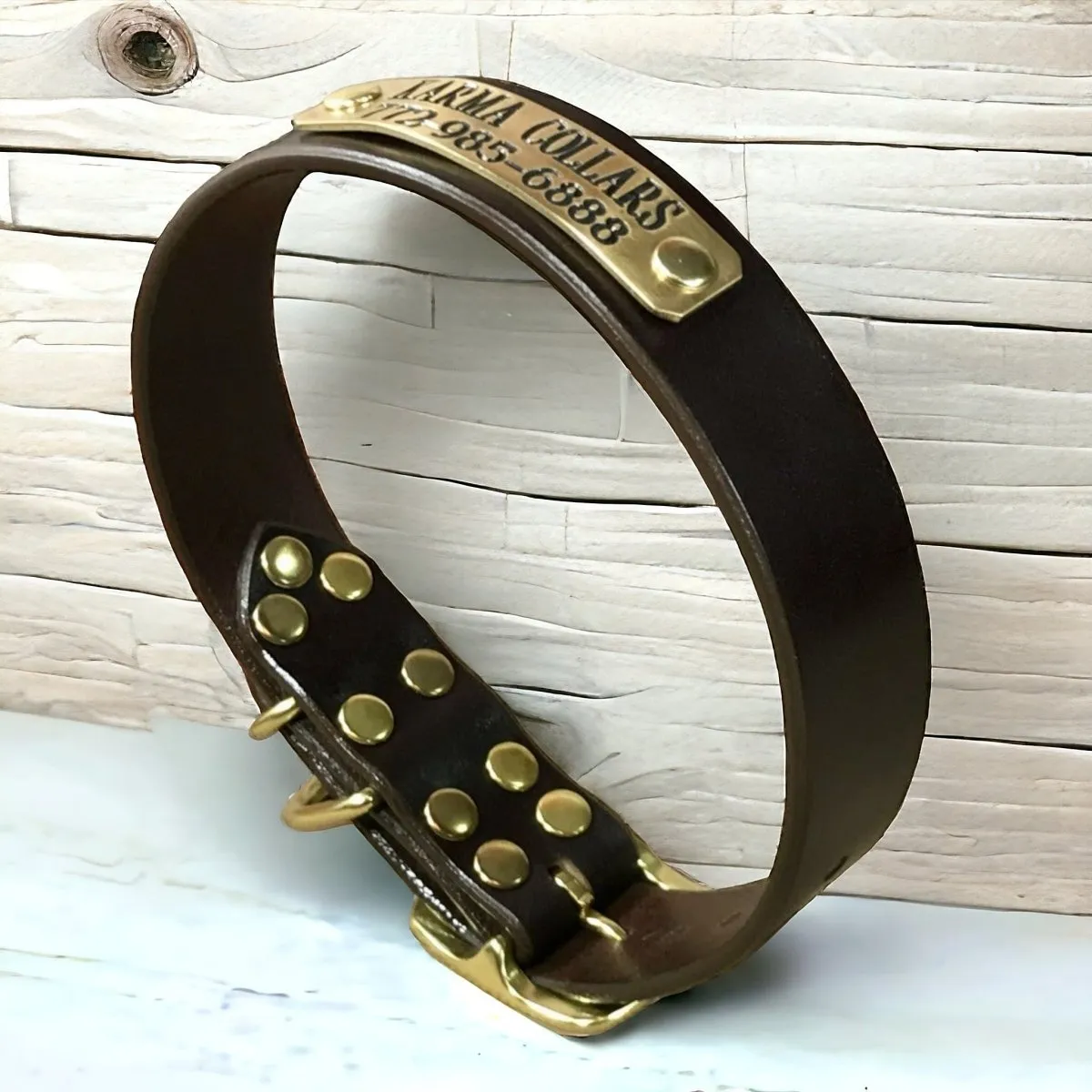Personalized Dog Collar with Nameplate 1.25" Wide