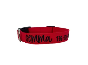 Personalized Dog Collars | Red Embroidered Dog Collars | Duke & Fox®