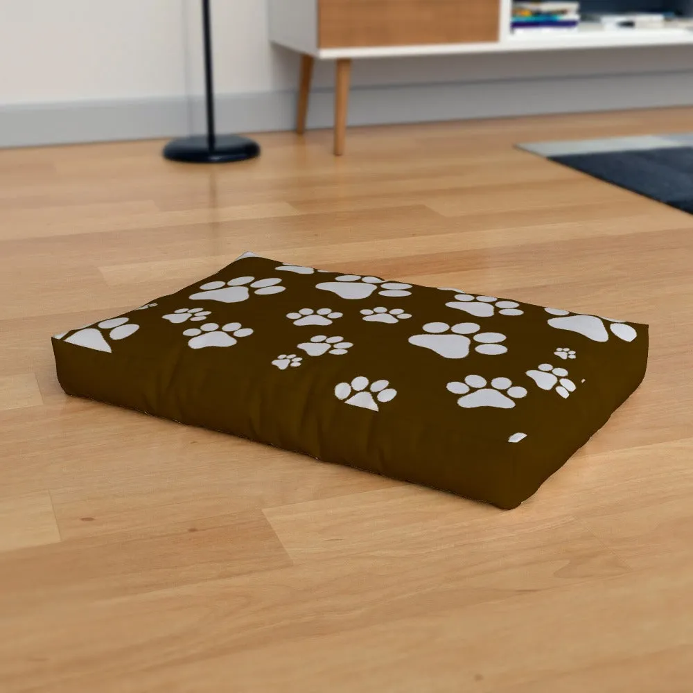 Pet Bed - Paws Brown