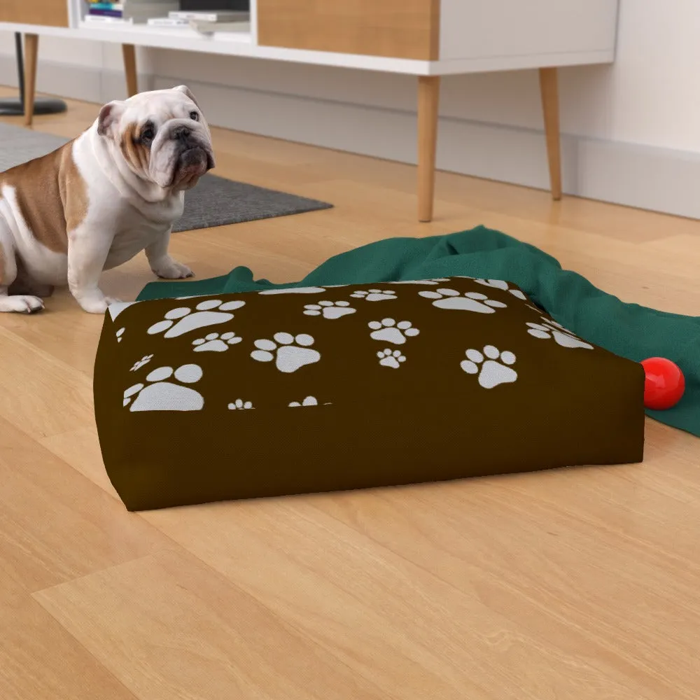 Pet Bed - Paws Brown