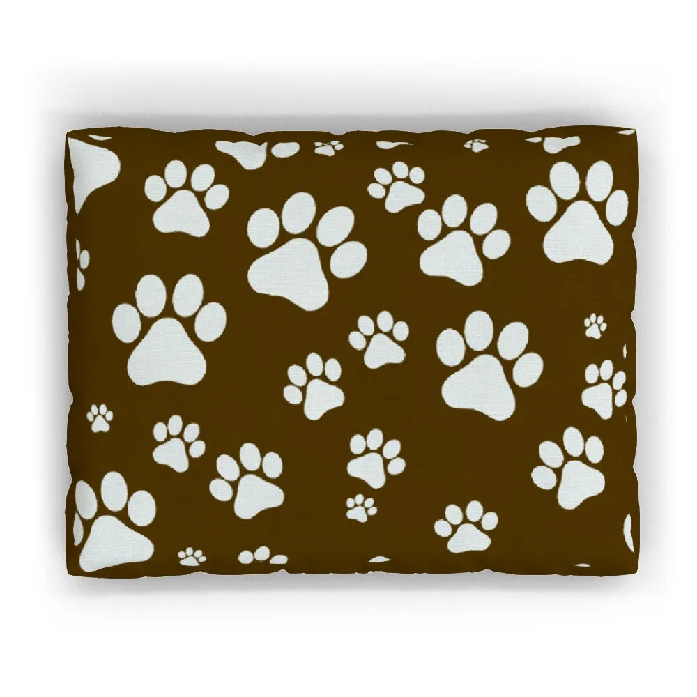 Pet Bed - Paws Brown