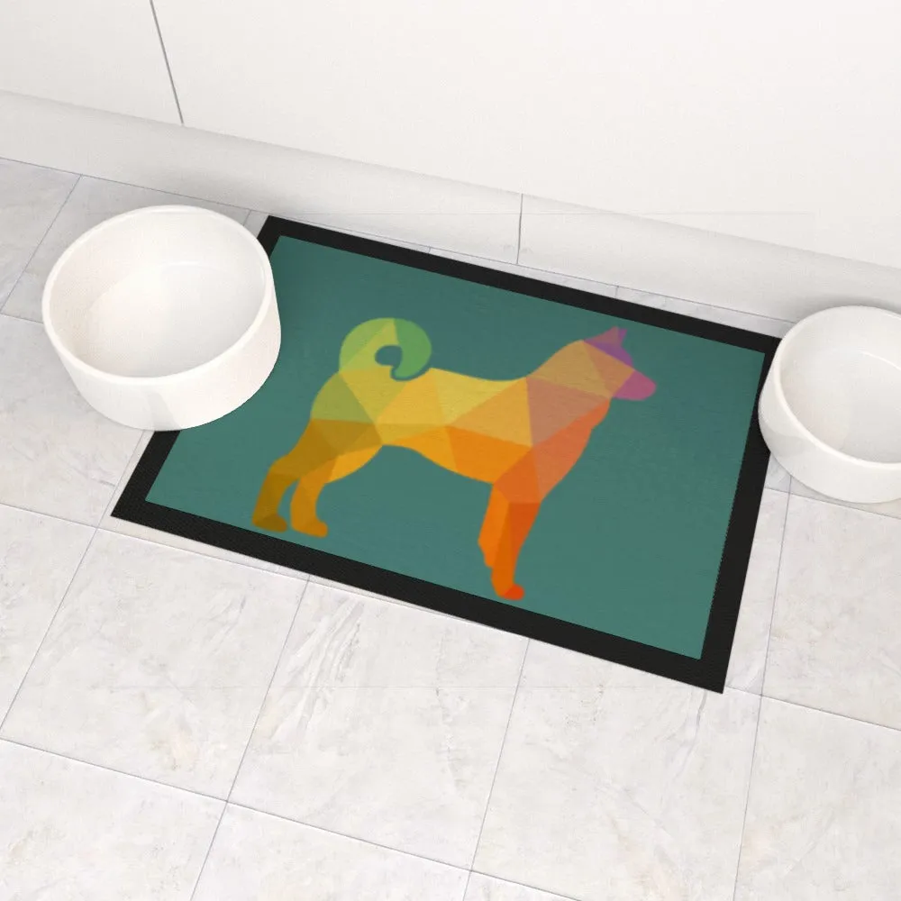 Pet Bowl Mats - Geometric Dog