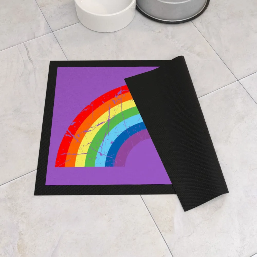 Pet Bowl Mats - Rainbow