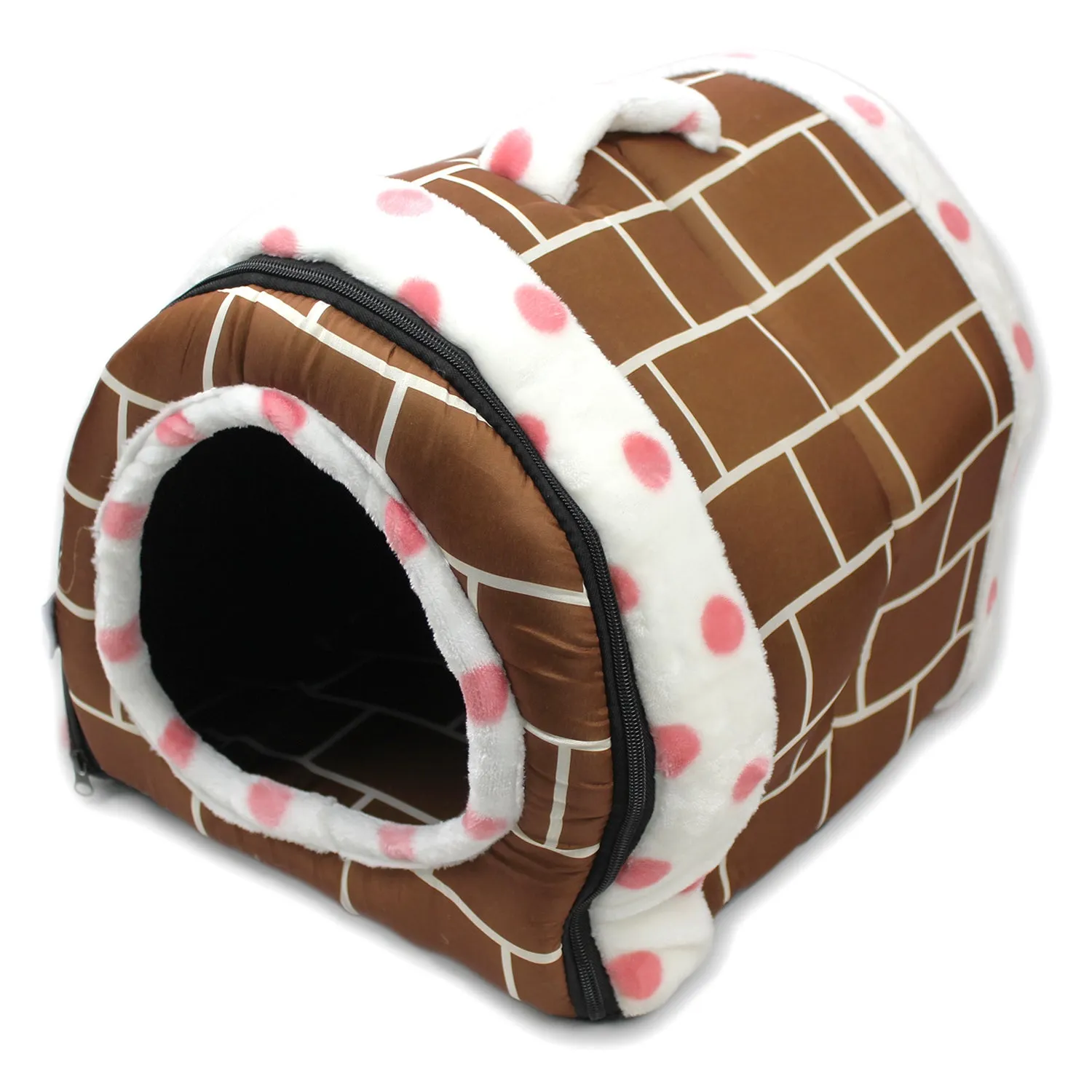 Pet Dog House Kennel Soft Igloo Beds Cave Cat Puppy Bed Doggy Warm Cushion Fold