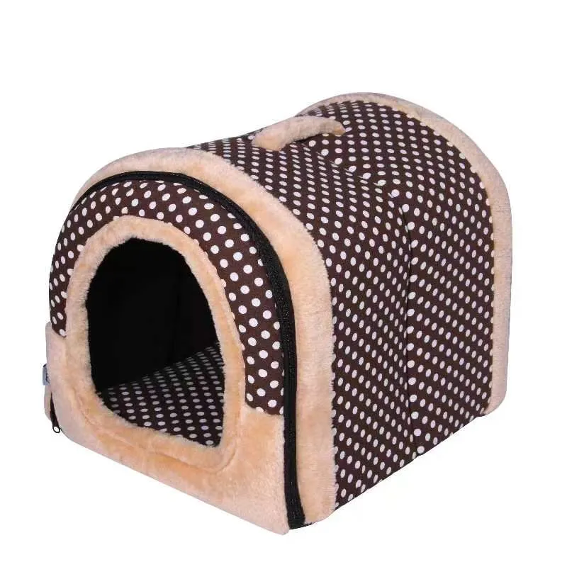 Pet Dog House Kennel Soft Igloo Beds Cave Cat Puppy Bed Doggy Warm Cushion Fold