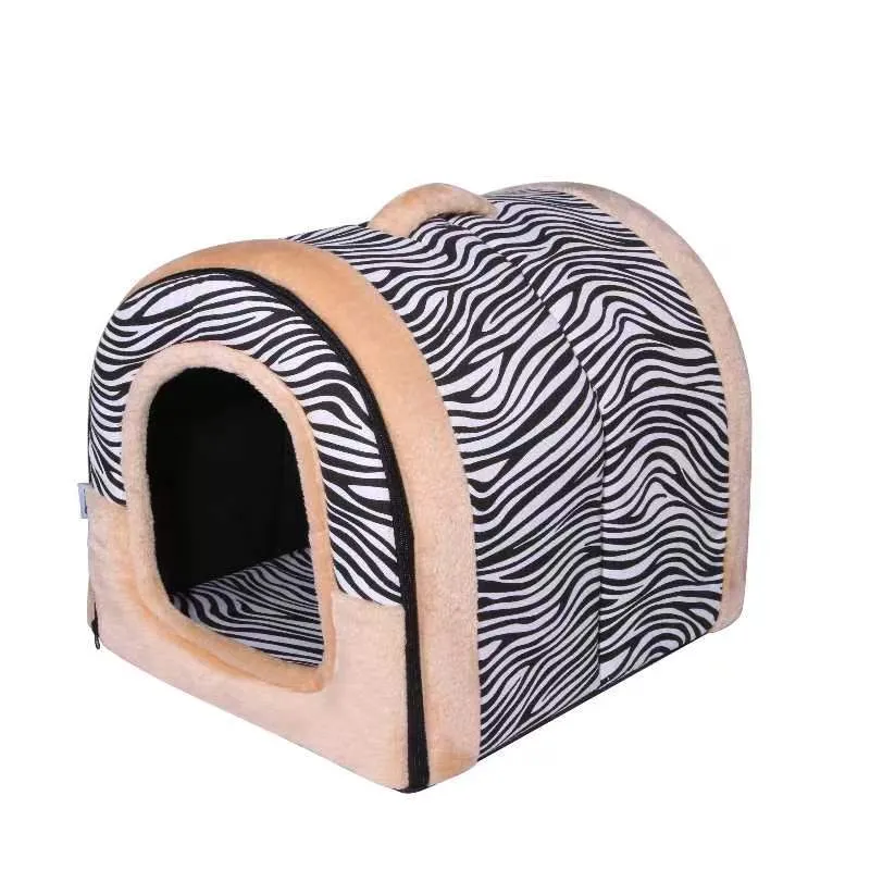 Pet Dog House Kennel Soft Igloo Beds Cave Cat Puppy Bed Doggy Warm Cushion Fold