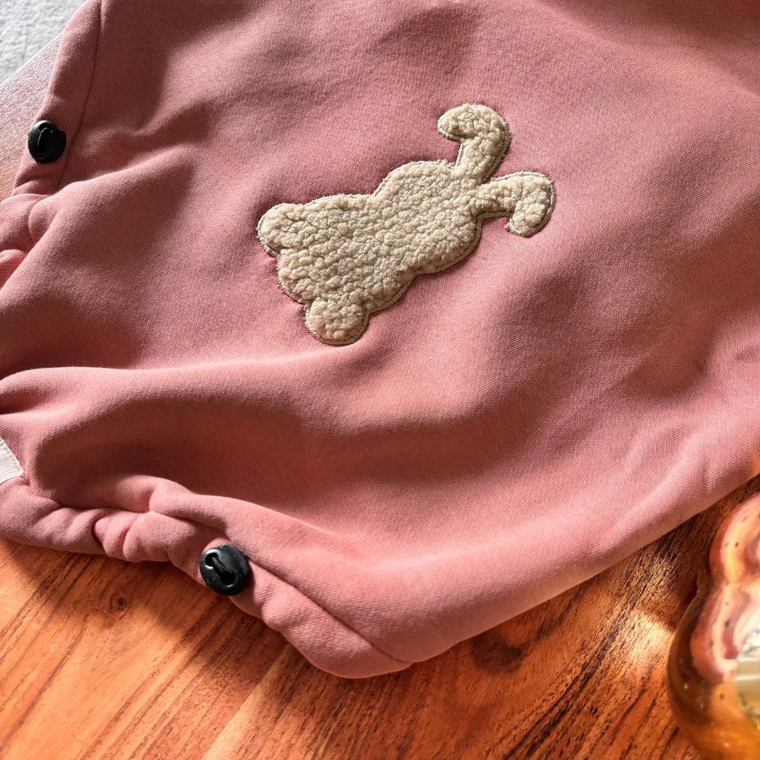 PoochMate Peach Dog Sweatshirt with Bunny Applique
