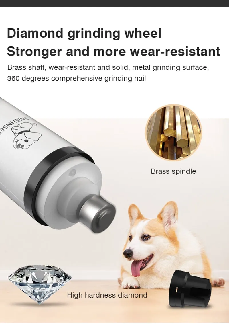 Rechargeable Powerful Pet Nail Trimmer With LED Light