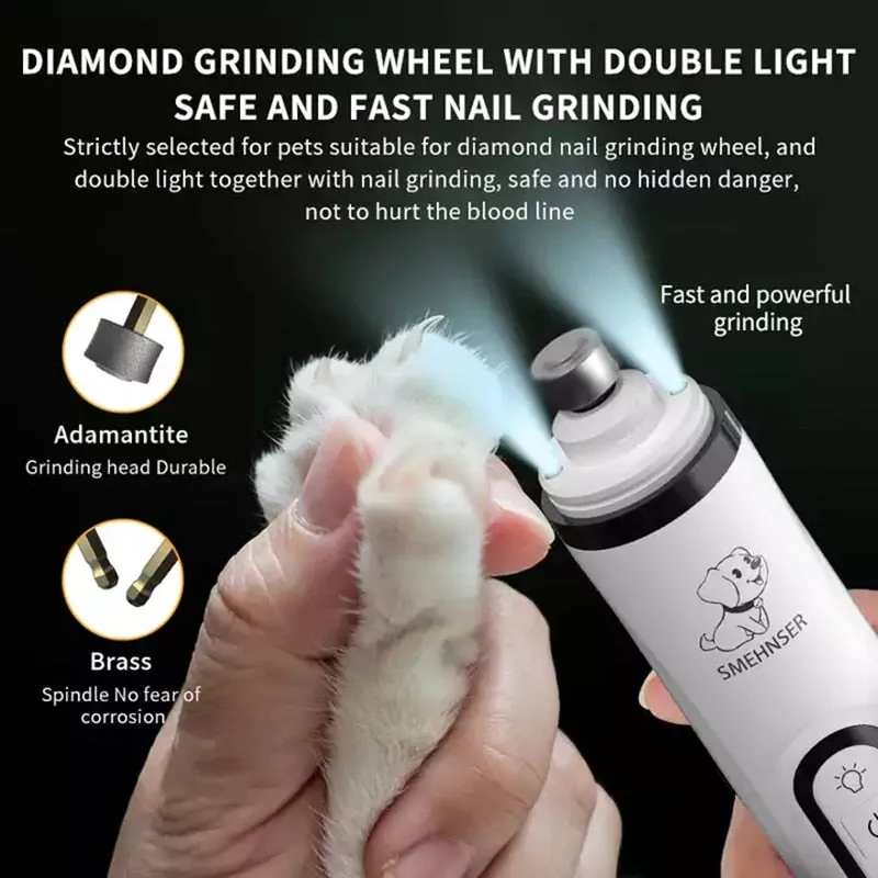Rechargeable Powerful Pet Nail Trimmer With LED Light