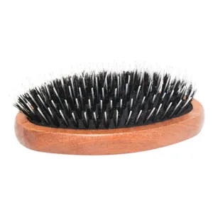 Regincos Men's Military Style Mixed Bristle Hair & Beard Brush For Thick or Curly Hair