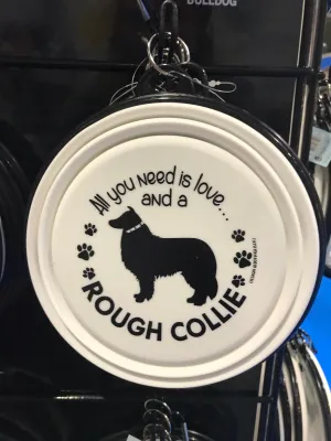Rough Collie Collapsible Travel Bowl (large)