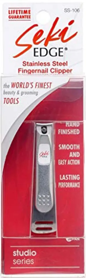 Seki Edge Nail Clippers (SS-106) - Stainless Steel Fingernail Clippers for Men & Women - Sharp Cutting Edges for Thick Nails - Professional & Home Use - Made in Japan