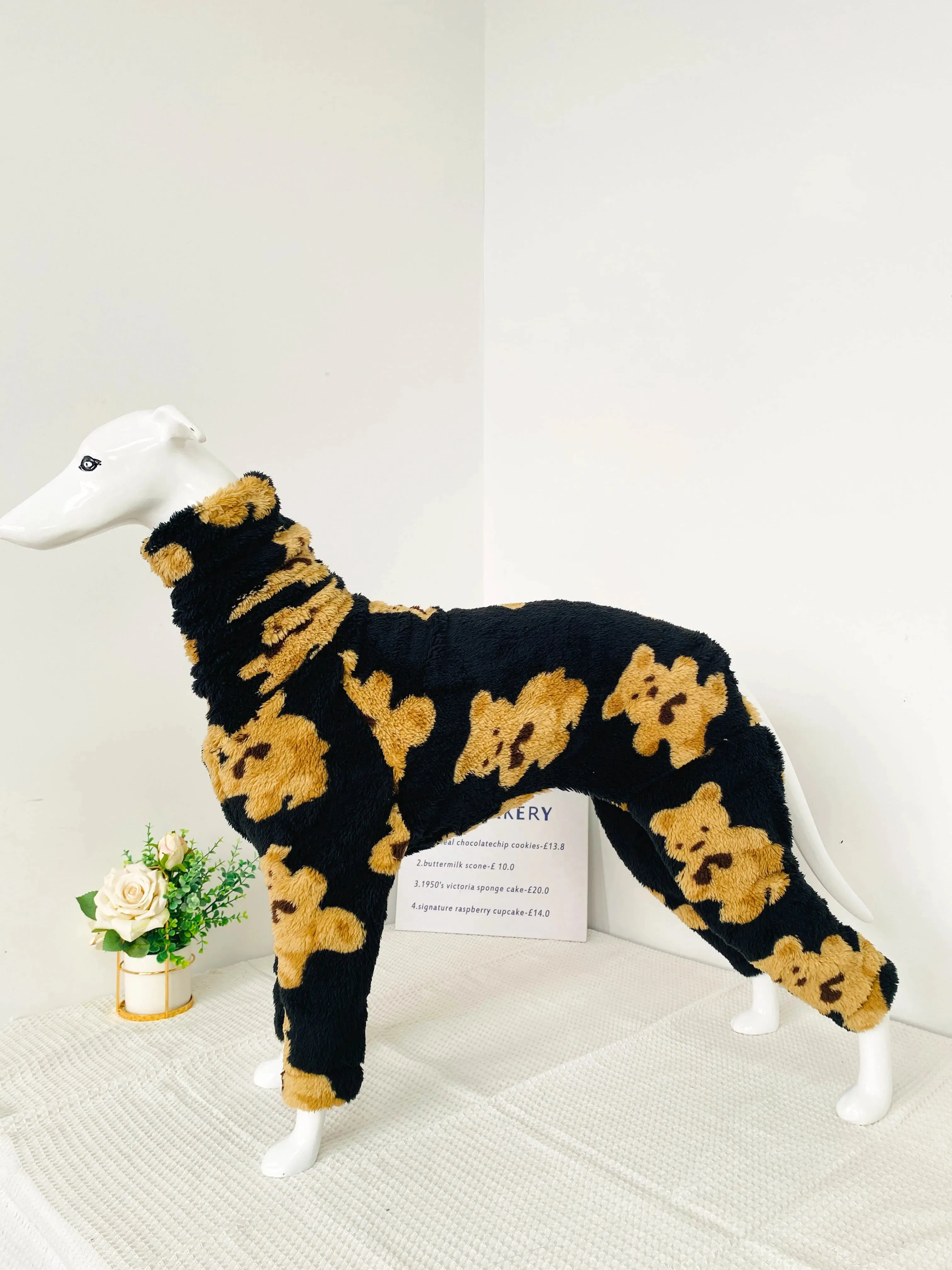 Small Italian Greyhound Clothes | Warm Cotton Large Stretch Outdoor Camouflage & Green Cow Spot Design | Large Dog Terrier Whippet