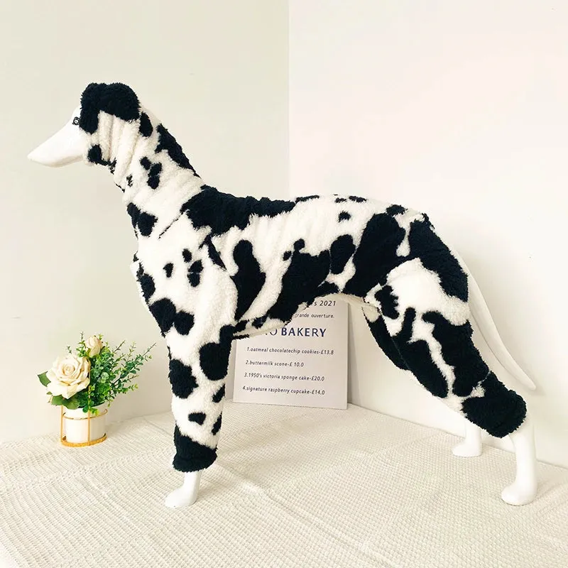 Small Italian Greyhound Clothes | Warm Cotton Large Stretch Outdoor Camouflage & Green Cow Spot Design | Large Dog Terrier Whippet