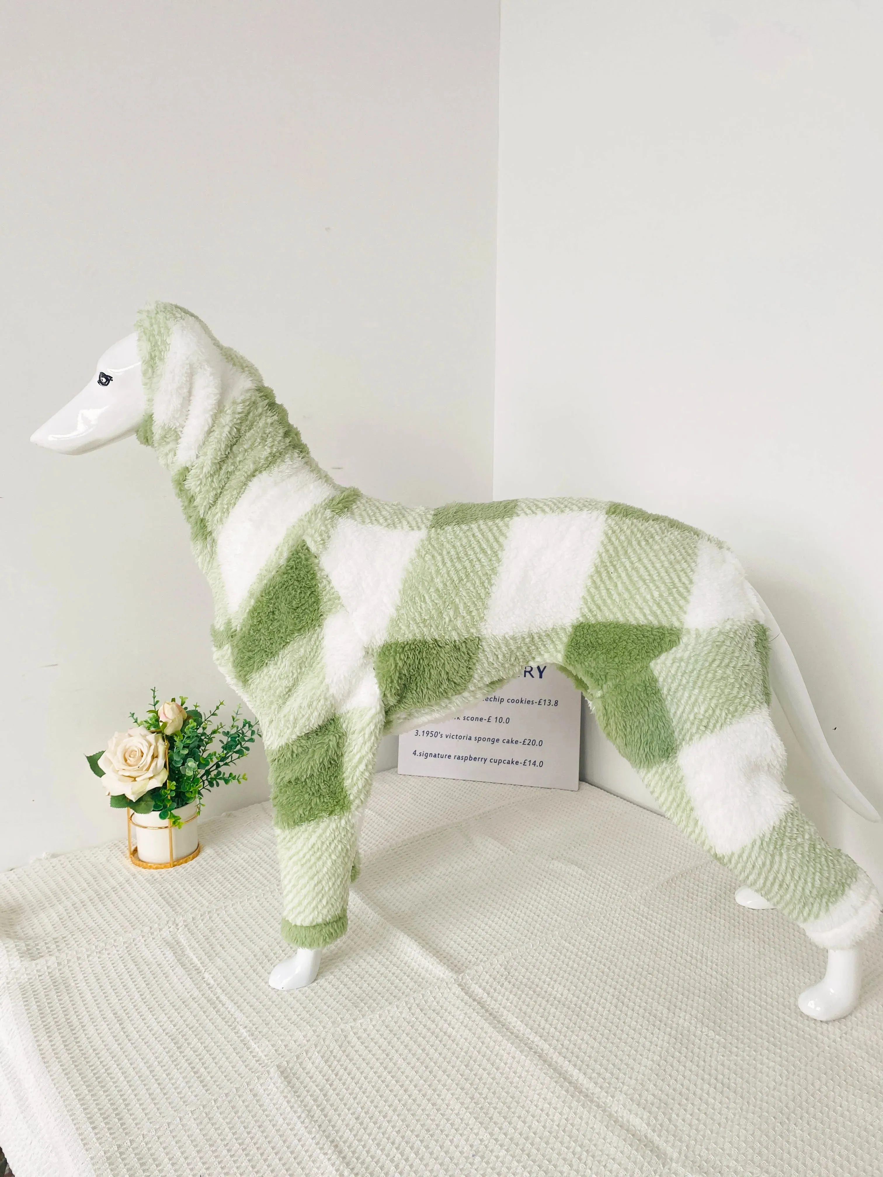 Small Italian Greyhound Clothes | Warm Cotton Large Stretch Outdoor Camouflage & Green Cow Spot Design | Large Dog Terrier Whippet