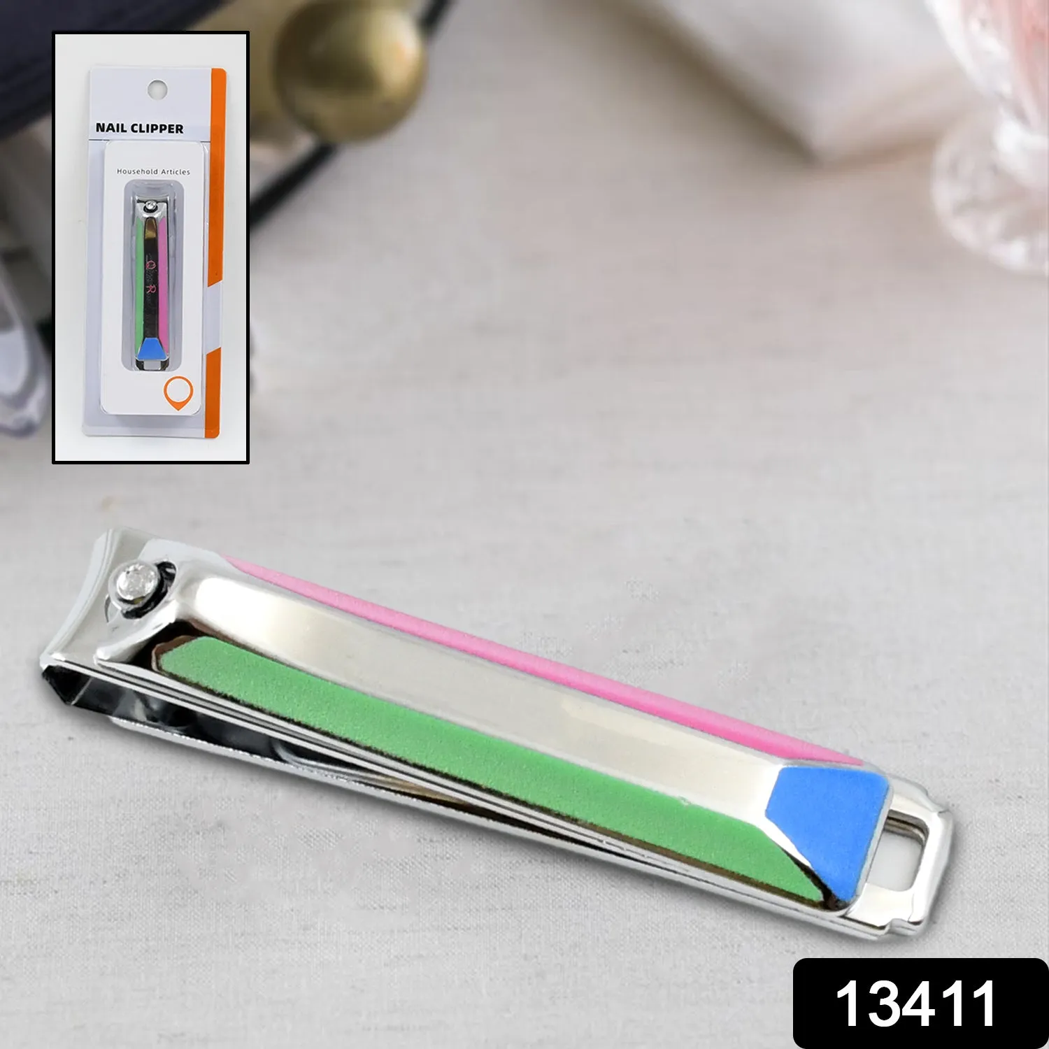Stainless Steel Folding Nail Clippers with Nail File (1pc)