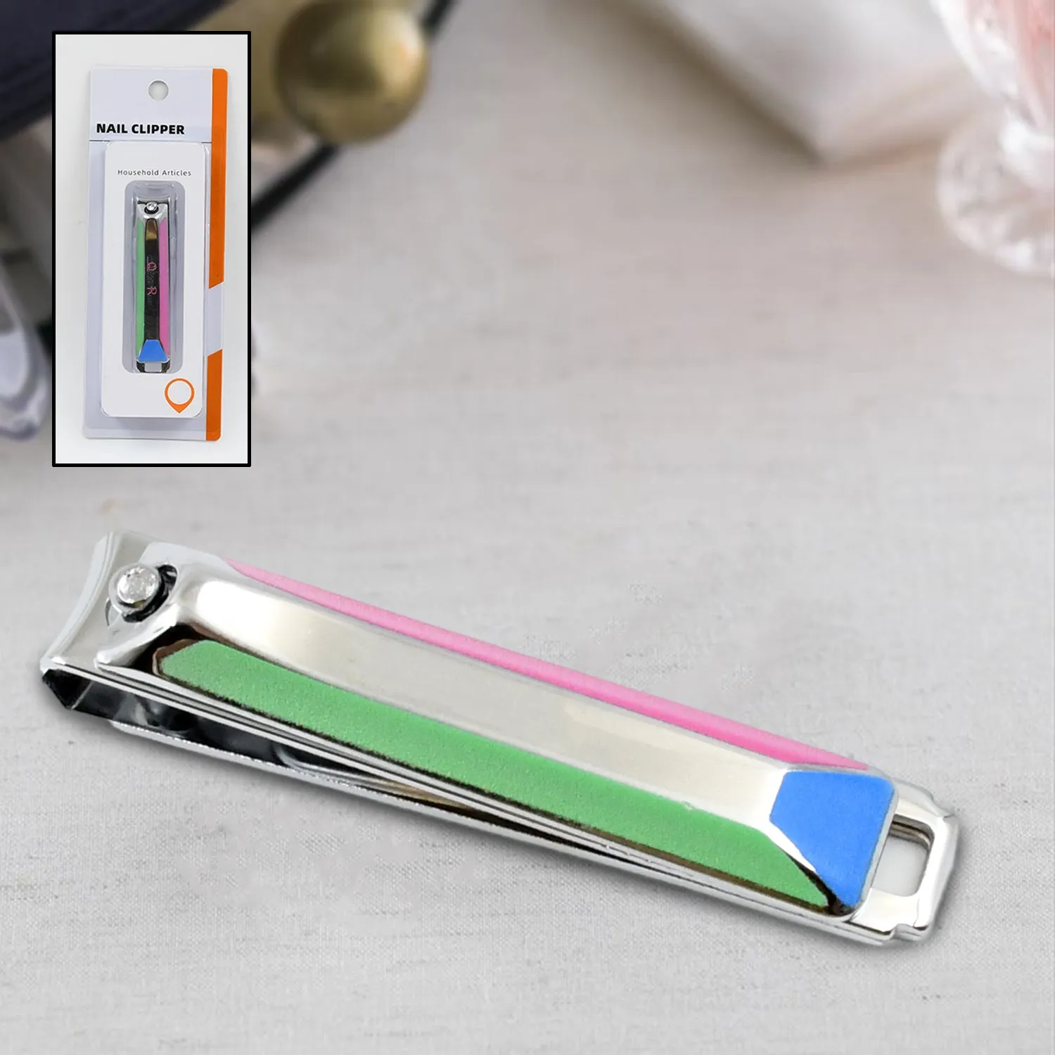 Stainless Steel Folding Nail Clippers with Nail File (1pc)